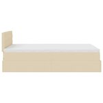 vidaXL Cadre de lit ottoman avec matelas crème 120x190 cm tissu