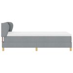 vidaXL Lit à Ressorts avec Matelas Crème 90x200 cm Tissu Gris clair