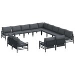 vidaXL Ensemble de canapé de jardin 13 Pièces Anthracite Acier