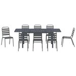 vidaXL Ensemble de salle à manger pour jardin 9 Pièces Anthracite Acier