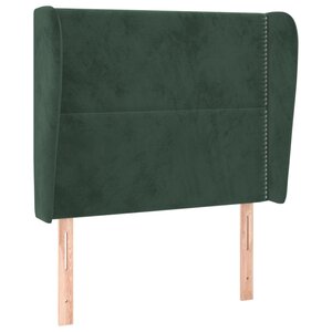 vidaXL Tête de lit avec oreilles Vert foncé 93x23x118/128 cm Velours