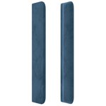 vidaXL Tête de lit à LED Bleu foncé 203x16x118/128 cm Velours