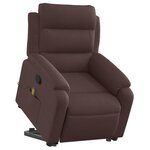 vidaXL Fauteuil inclinable de massage Marron foncé Tissu