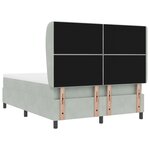 Lit Box Spring vidaXL avec Matelas Gris Clair 140x190 cm Velours