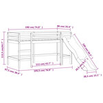 vidaXL Lit mezzanine enfants avec tour sans matelas rose 90x190 cm