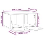 vidaXL Meuble TV mural Chêne fumé 59 5 x 41 x 30 cm Bois d'ingénierie