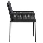 vidaXL Chaises de jardin 2 Pièces Noir et Gris foncé polyrotin