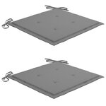 vidaXL Chaises de jardin lot de 2 avec coussins Bois de teck massif