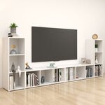 vidaXL Meubles TV 4 Pièces Blanc 107x35x37 cm Bois d'ingénierie