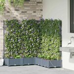 vidaXL Pots de jardin Gris clair 120 x 120 x 126 cm Acier