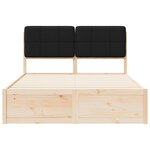 vidaXL Cadre de lit avec tête de lit rembourrée Noir 160 x 200 cm