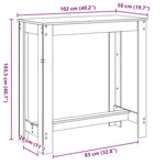 vidaXL Table de bar chêne marron 102x50x103 5 cm bois d'ingénierie