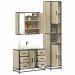vidaXL Ensemble de meubles de salle de bain 3 Pièces chêne sonoma