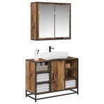 vidaXL Ensemble de mobilier de salle de bain 2 Pièces Bois Ancien
