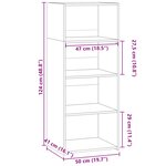 vidaXL Buffet haut gris béton 50x41x124 cm bois d'ingénierie