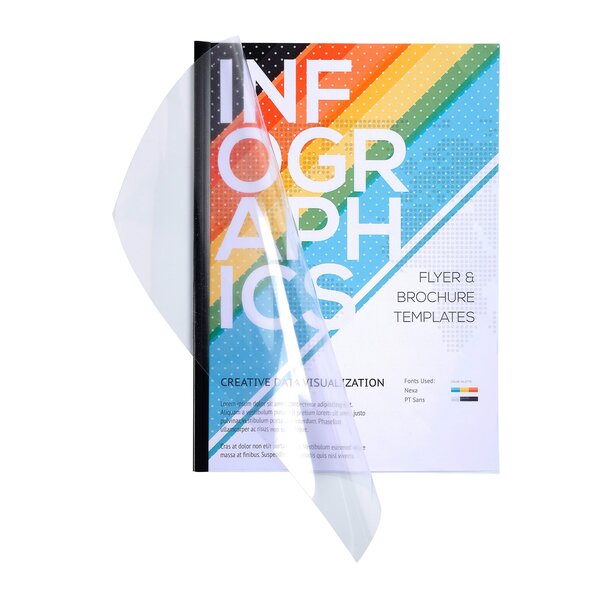 Couverture de reliure exacompta pvc 20/100 transparente incolore a3 - paquet de 100