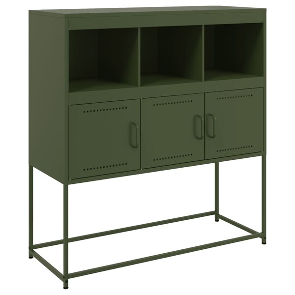 vidaXL Buffet vert olive 100 5x39x107 cm acier