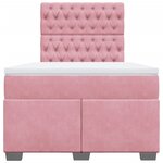 vidaXL Sommier à lattes de lit avec matelas rose 120x190 cm velours