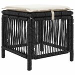 vidaXL Ensemble de salle à manger pour jardin 3 Pièces Noir et Crème