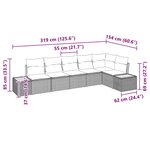 vidaXL Ensemble de canapé de jardin 6 Pièces Beige Poly rotin
