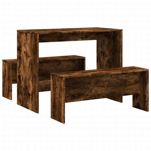 vidaXL Ensemble table à manger et bancs 3 Pièces bois d'ingénierie