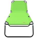 vidaXL Chaise longue pliante 2 Pièces portable verte en tissu Oxford 600D