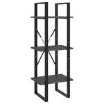 vidaXL Bibliothèque à 3 niveaux Gris 40x30x105 cm Bois de pin massif