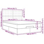 VidaXL Cadre de lit ottoman avec matelas marron foncé 140x200 cm tissu