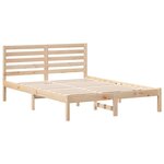 vidaXL Cadre de lit avec tête de lit Marron 120 x 190 cm Pin massif