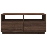 vidaXL Table basse avec lumières LED chêne marron 90x49x40 cm