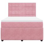 vidaXL Sommier à lattes de lit avec matelas Rose 160x200 cm Velours