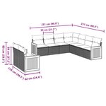 vidaXL Salon de jardin 9 Pièces avec coussins noir résine tressée