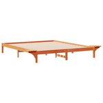 vidaXL Cadre de lit avec tables de chevet Brun cire 200 x 220 cm
