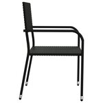 vidaXL Ensemble à manger de jardin 3 Pièces noir résine tressée et acier