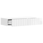 vidaXL Table d'appoint murale Blanc brillant 87 5 x 34 5 x 17 cm