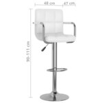 vidaXL Tabourets de bar lot de 2 blanc similicuir