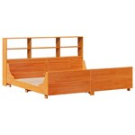 vidaXL Lit bibliothèque sans matelas cire marron 200x200cm bois massif