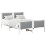 vidaXL Cadre de lit avec tête de lit Gris clair 160 x 200 cm tissu