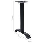 vidaXL Pieds de table de bistro 2 Pièces noir 61x8x72 cm fonte