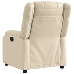 vidaXL Fauteuil inclinable électrique Crème Tissu