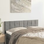 vidaXL Têtes de lit 2 Pièces Gris clair 72x5x78/88 cm Velours