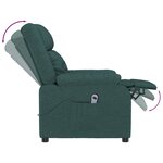 vidaXL Fauteuil inclinable électrique Vert foncé Tissu