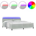 vidaXL Lit à ressorts avec matelas Gris clair 200 x 200 cm Velours