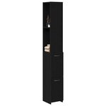 vidaXL Cabinet de salle de bain avec porte Chêne noir 25 x 25 x 170 cm