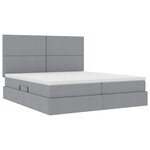 vidaXL Lit de rangement LED avec matelas Gris clair 180 x 200 cm Tissu
