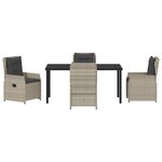 Ensemble de salle à manger de jardin vidaXL 5 pièces en rattan gris clair