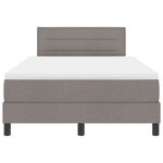 vidaXL Lit à ressorts avec matelas avec LED Taupe 120 x 200 cm tissu