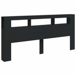 vidaXL Tête de lit à LED noir 220x18 5x103 5 cm bois d'ingénierie