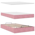 vidaXL Lit ottoman avec matelas rose 120x190 cm velours