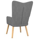 vidaXL Chaise de relaxation avec tabouret Gris foncé Tissu
